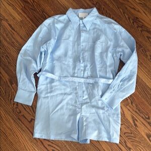 Light Blue Linen Romper